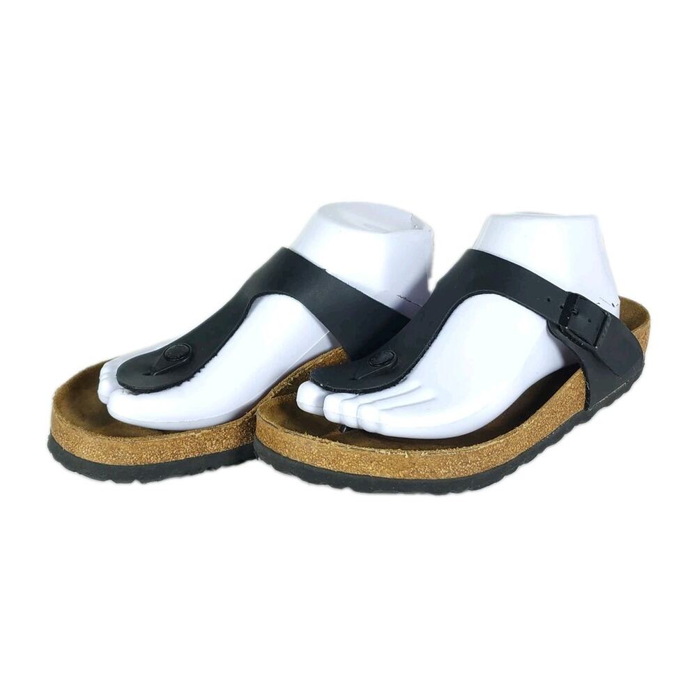 Birkenstock Women's Gizeh EU39 US8 Black Birko-Flor T-strap Thong Sandals